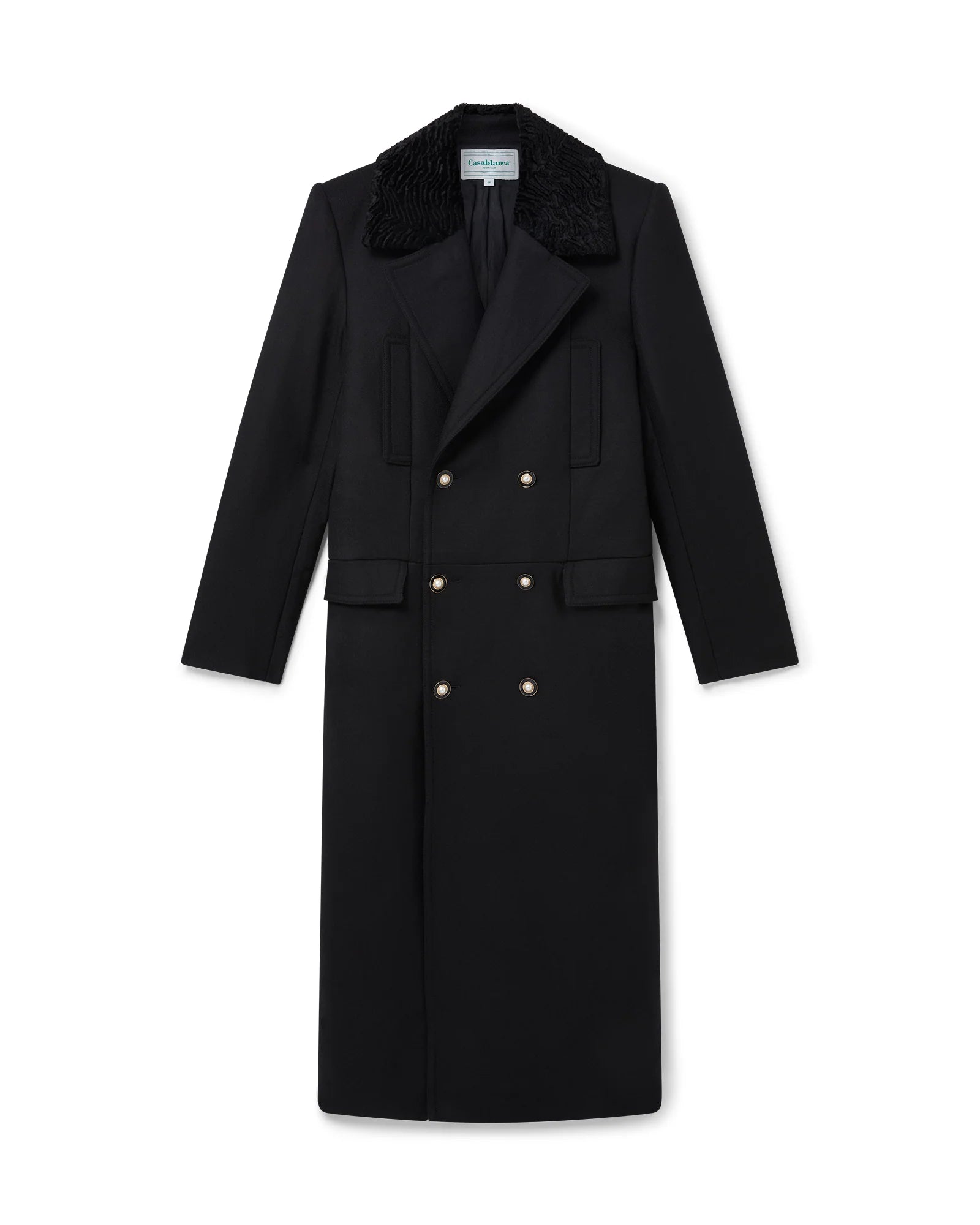 Casablanca Faux Astrakhan Double Breasted Coat