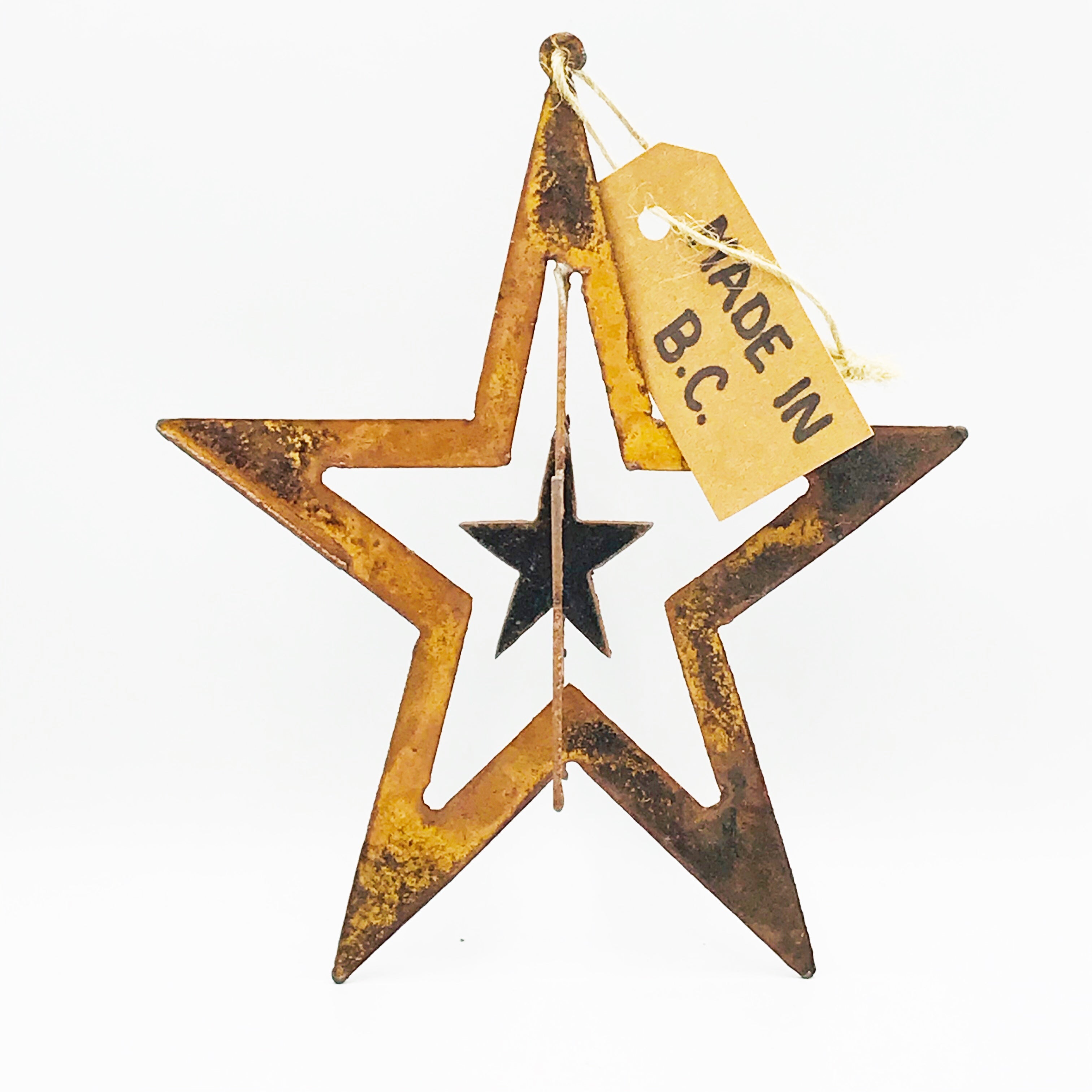 3d Rusted Steel Hanging Star 7 1 2 Inches