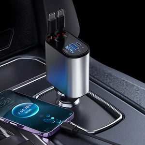 Retractable Car Charger - 4 in 1 with 100W - Luxuries Living