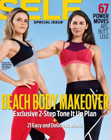Cover of Self Magazine featuring two women wearing 925 Fit sports bras and yoga pants