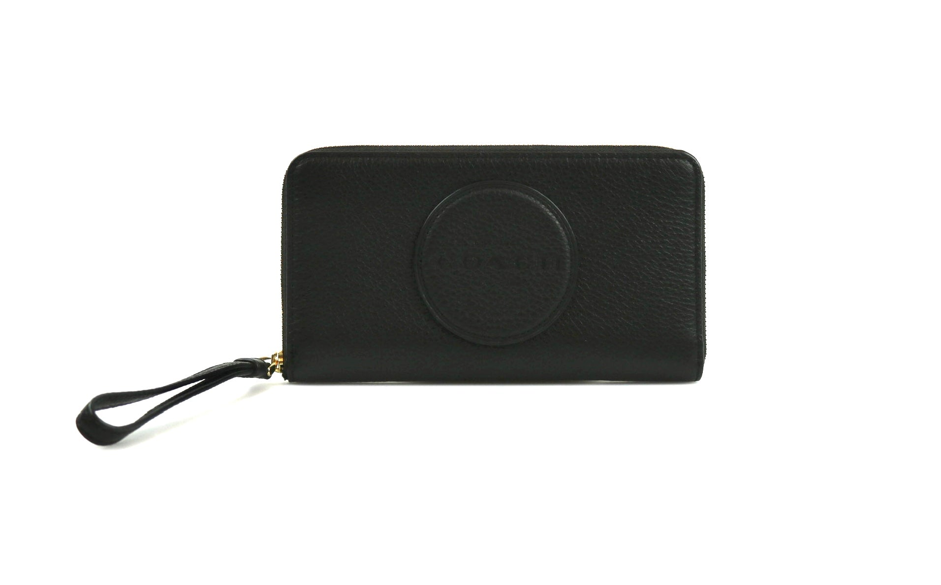 Coach Large Leather Dempsey Phone Wallet - Black