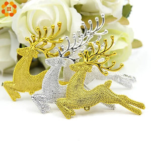 6PCS/Lot Gold & Silver Cute Elk Christmas Tree Pendant Ornaments For Home Christmas Party Decorations DIY Kids Gifts Supplies - Hack My House