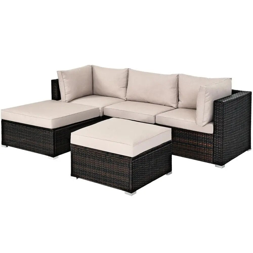 5-Piece Rattan Sectional Set
