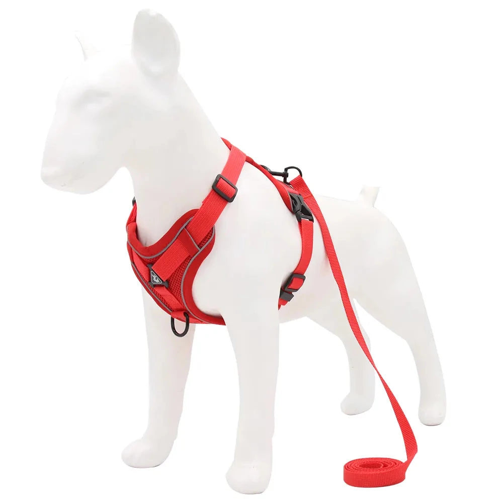 Anti-Escape Dog Collar Harness Set with Bow