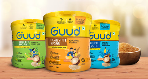 three boxes of Guud Sugar. Best natural sugar