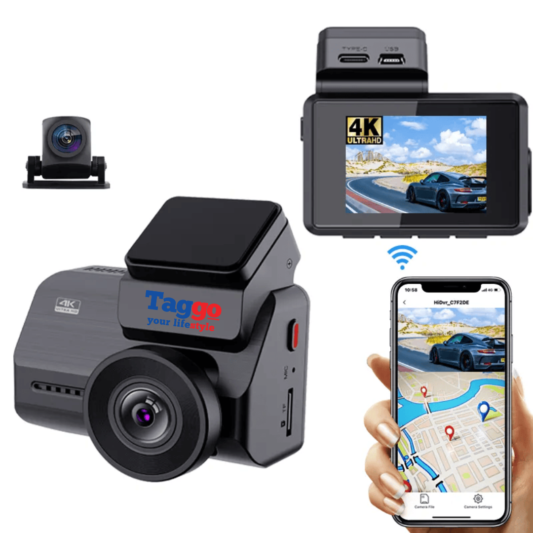 Camera Auto 4K UHD + camera spate 1080P, GPS, WIFI 5G, Viziune Nocturnă