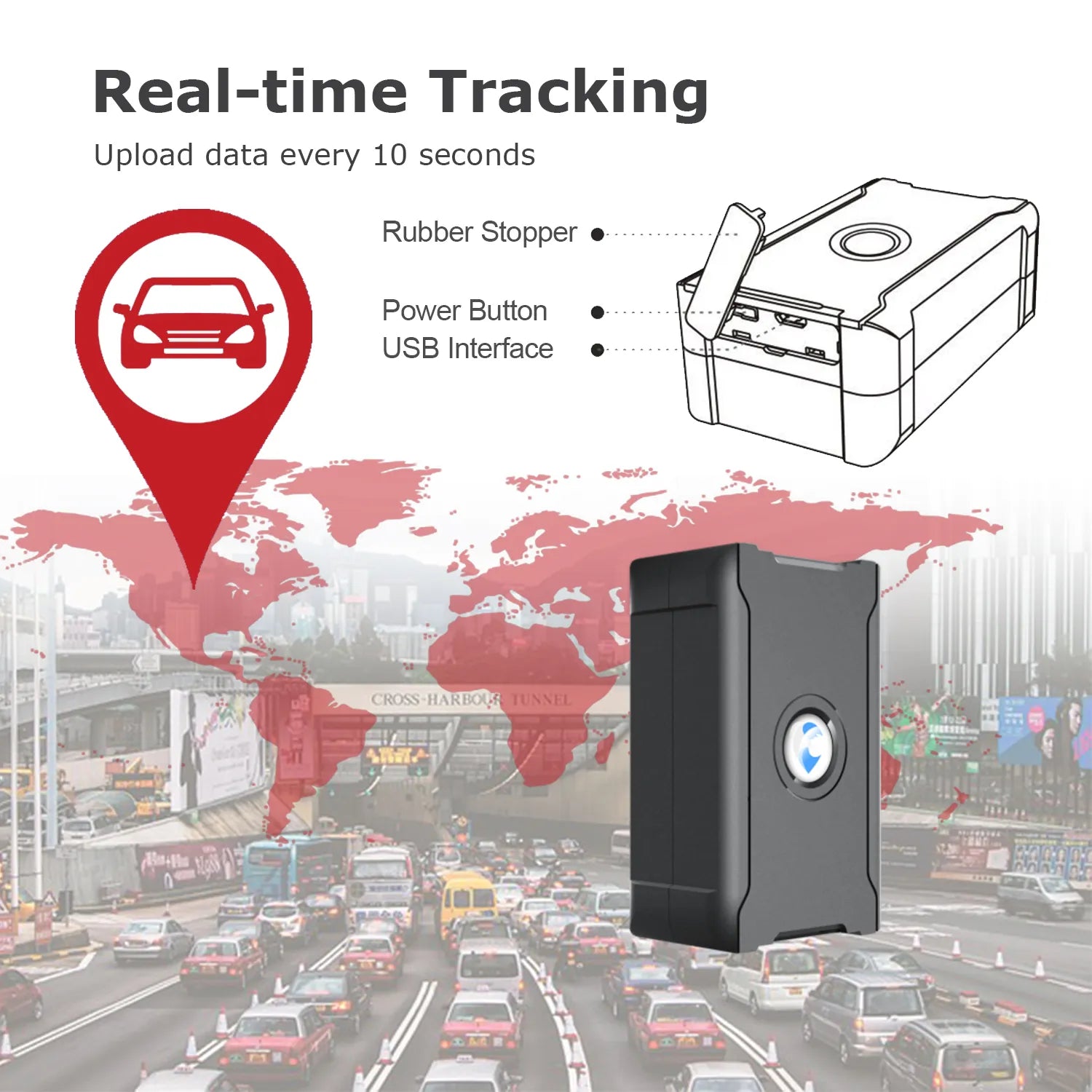 5m Accuracy 4G Vehicle GPS Tracker for Car