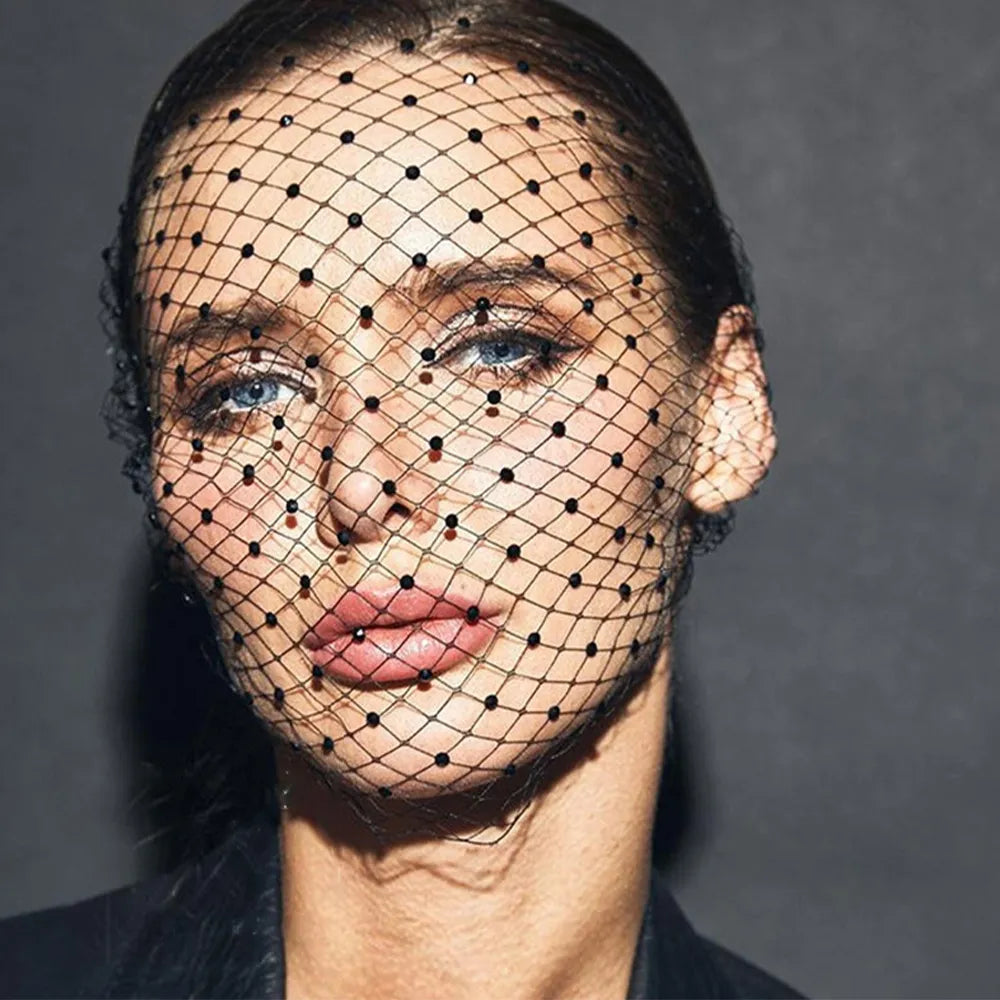 Stonefans Fashion Rhinestone Mesh Veil  for Women