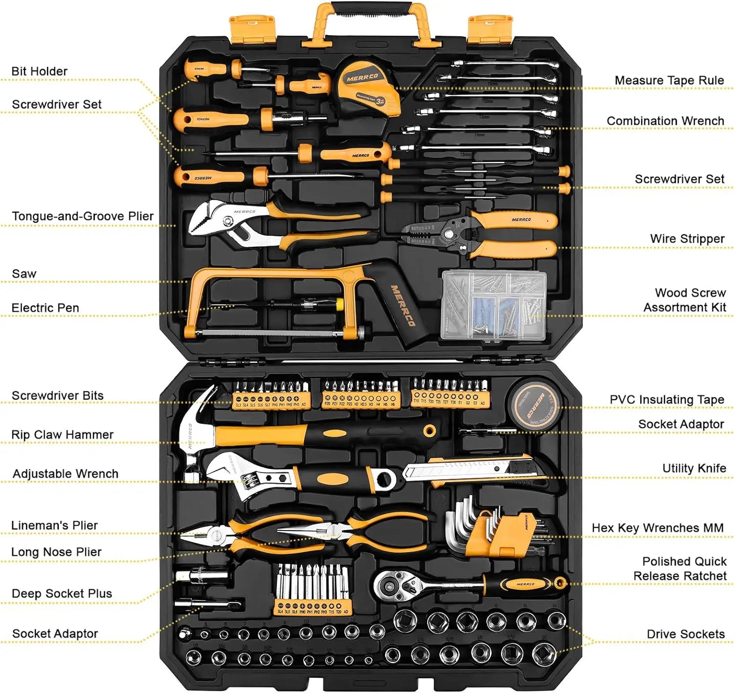 DEKOPRO 198 Piece Home Repair Tool Kit