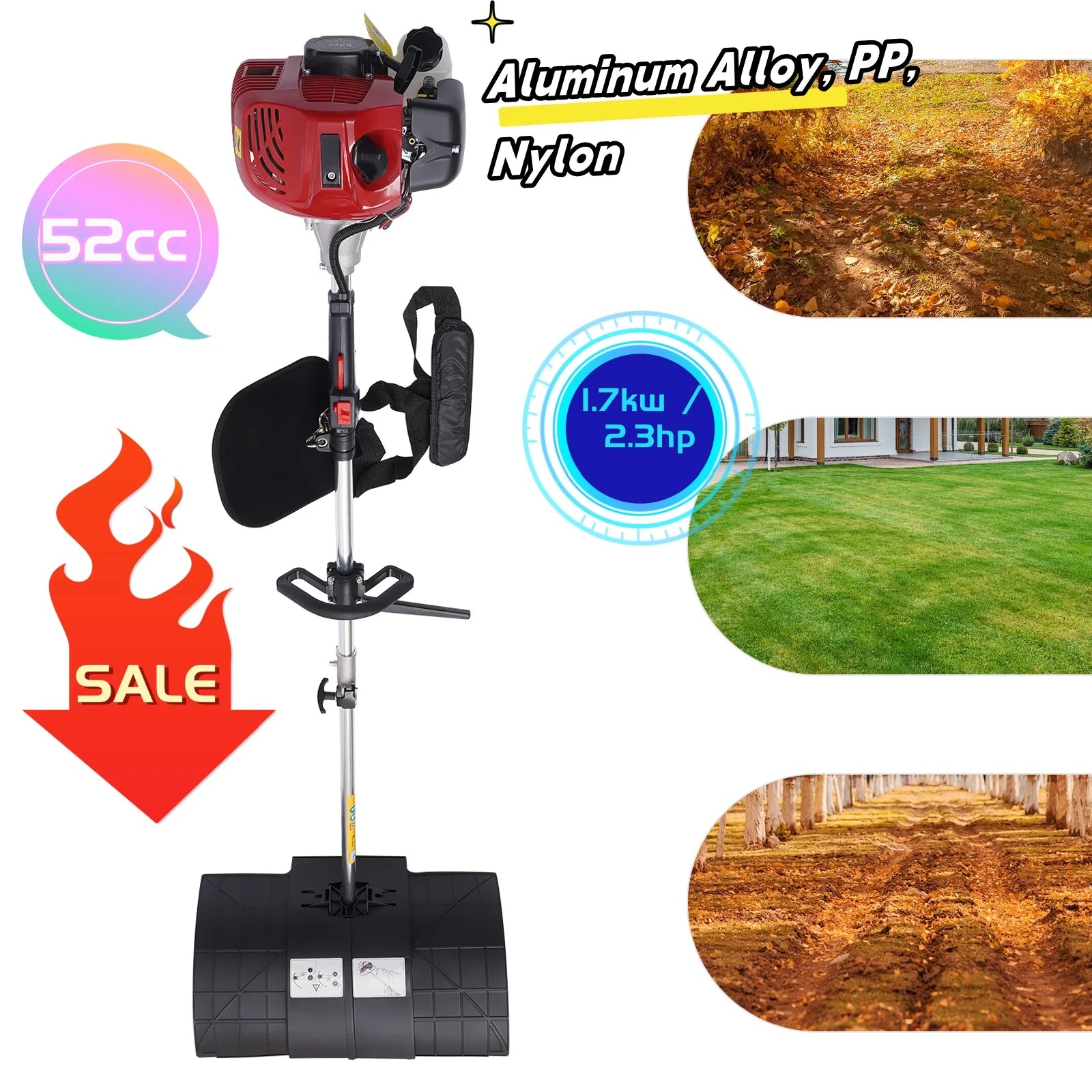 52cc Handheld Walk Behind Sweeper