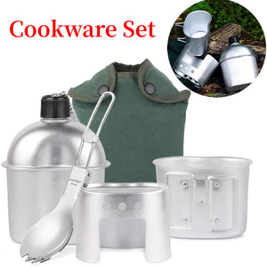 Camping Cookware Military Canteen Cup Wood Stove Set - creativeworksandmore