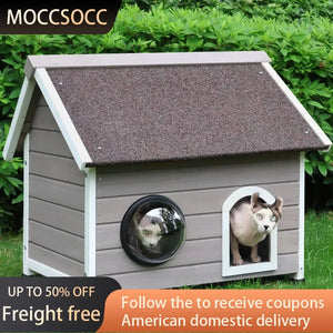 Clear Window and Attic Beds Cats Outdoor Cat House - creativeworksandmore