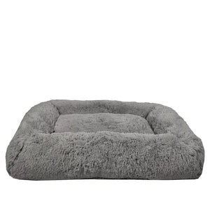 Large Furry Bolster Dog Bed - creativeworksandmore