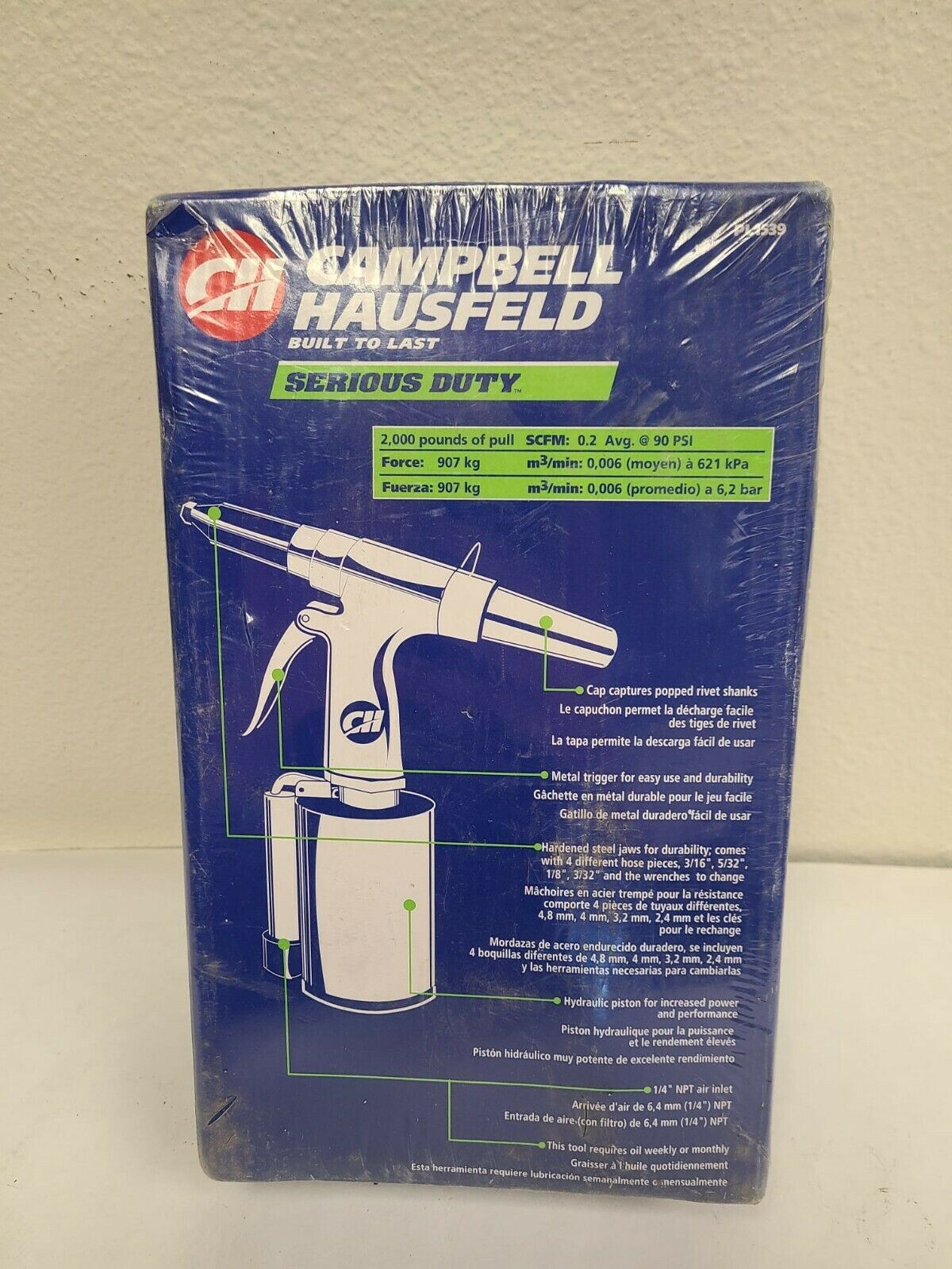 Campbell Hausfeld Pl1539 Air Powered Rivet Gun Brand New