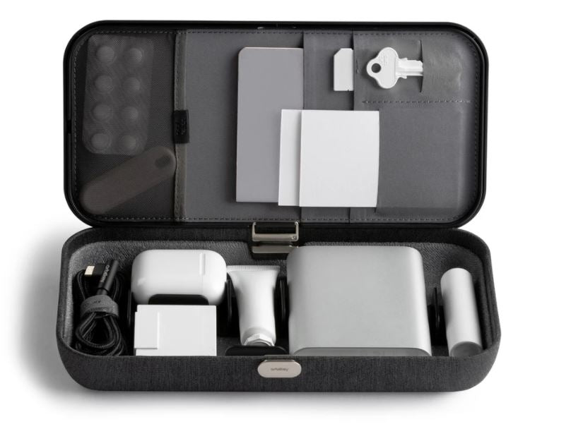 interior of orbitkey nest showing all the compartments and storage space