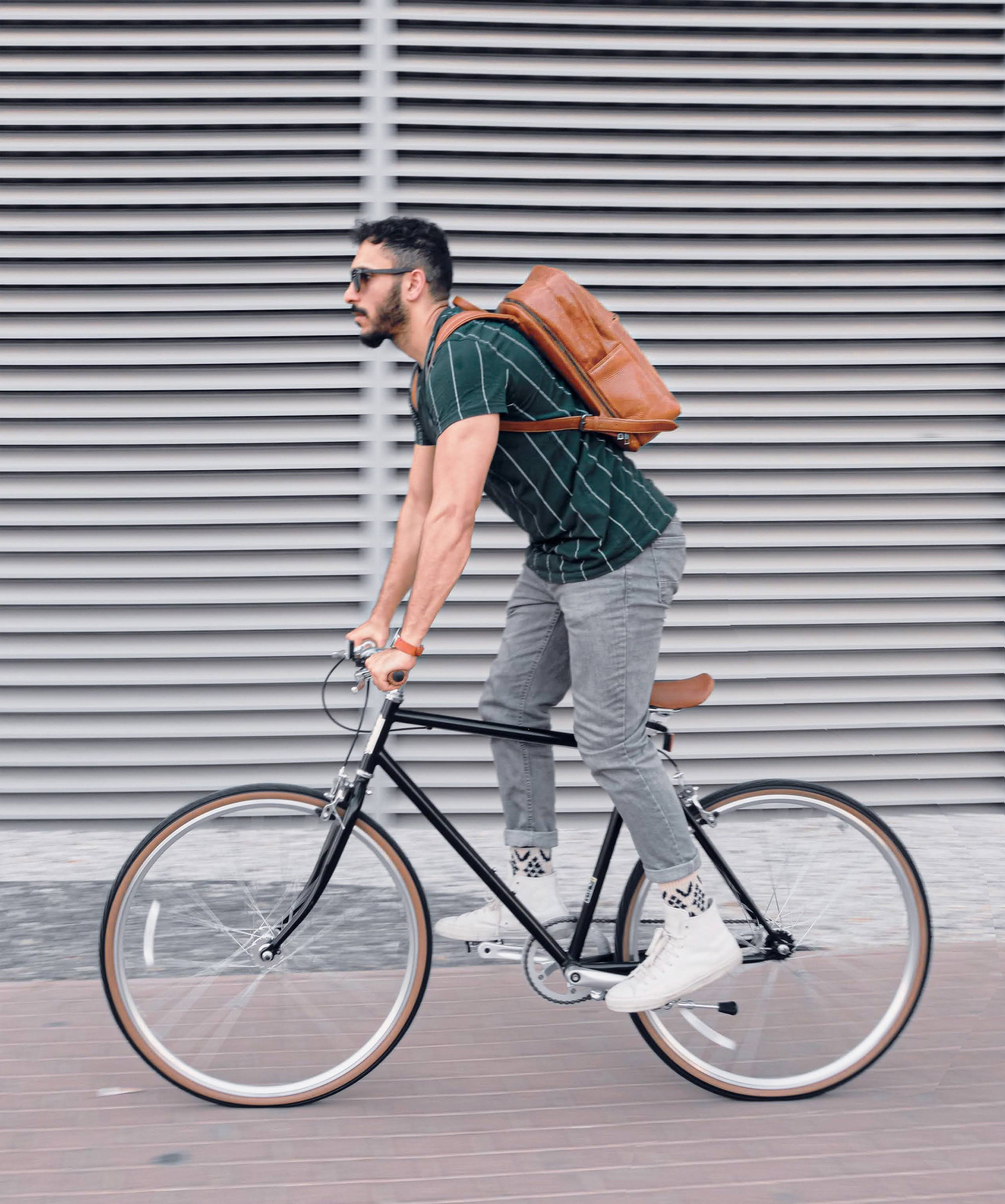 Leather backpack