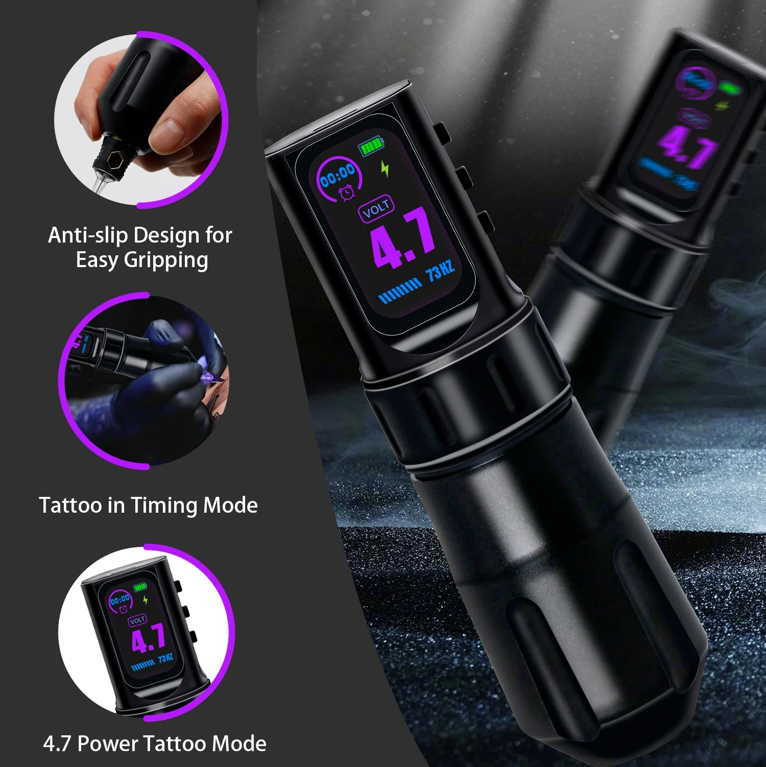 Wireless Tattoo Pen Tattoo Machine Dual Mode Direct Drive OLED Screen Timing Function Battery 1800mAh Suitable tattoo artists