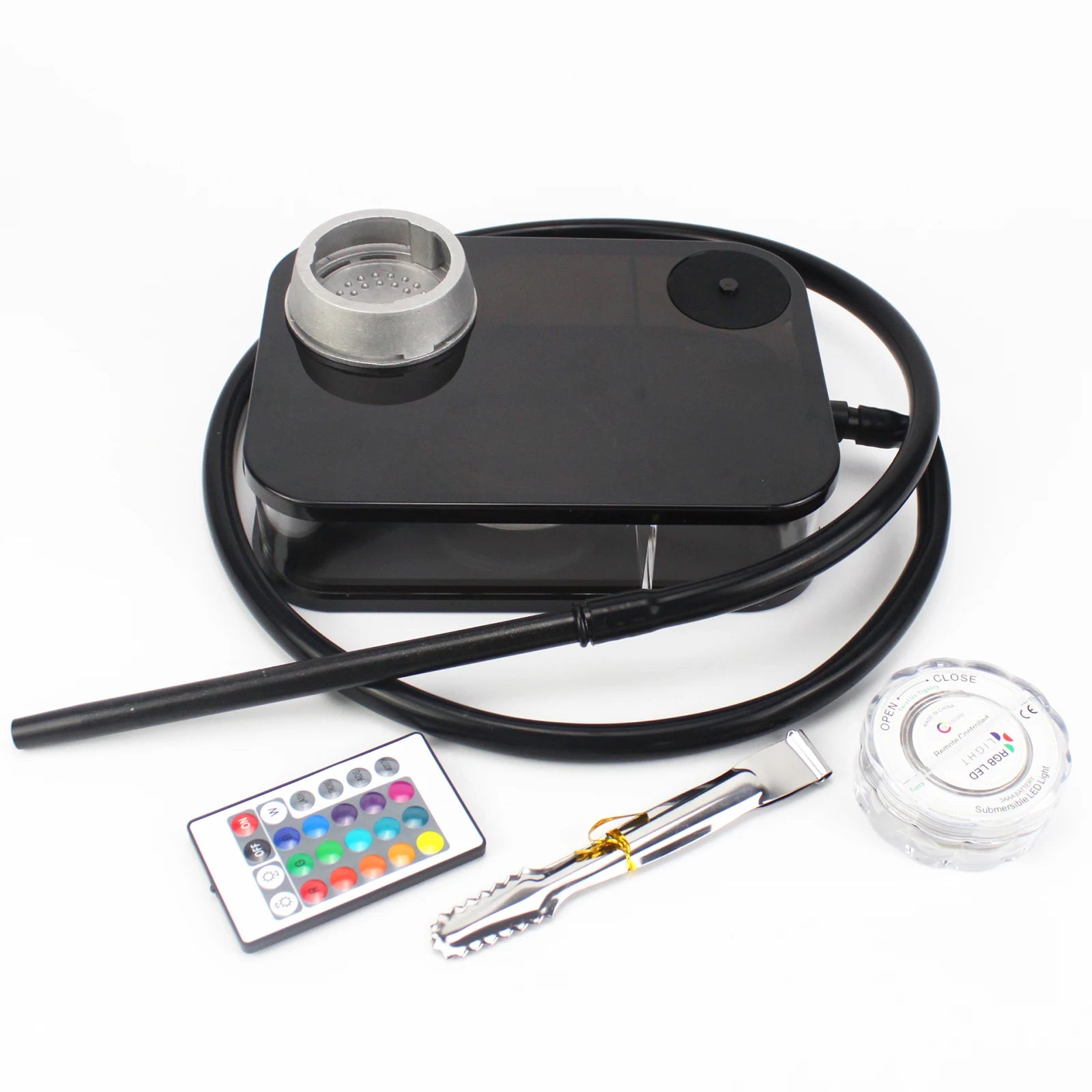Acrylic Hookah Set With LED Light Silicone Bowl Coal Holder Shisha Nargile Sheesha Narguile Chicha Cachimbas Box Ket Accessory