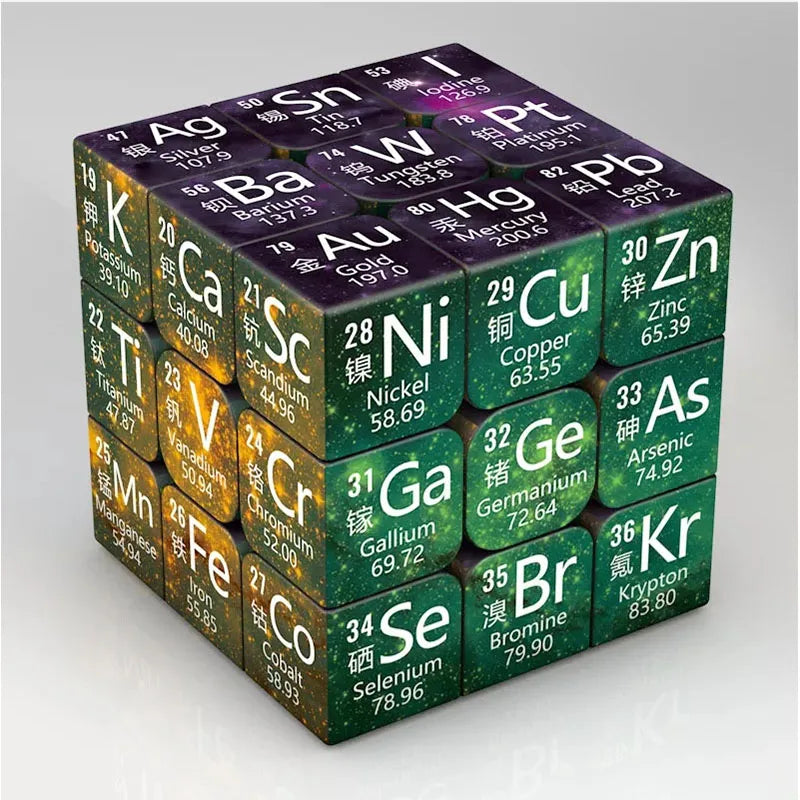 3x3x3 Magic Puzzle Cube Math Chemistry Element Cube Children's Gifts Educational Toys