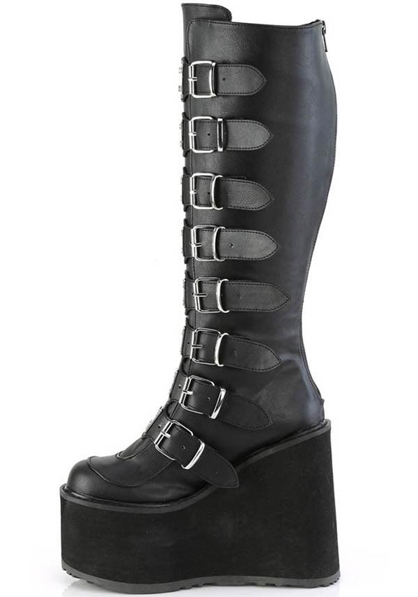 Demonia Shoes - SWING-815WC Black Platform Boots - Buy Online Australia