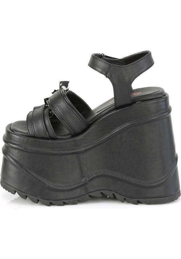 Demonia - WAVE-13 Black Platform Sandals - Buy Online Australia