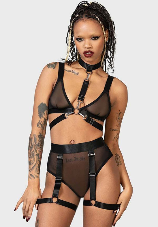 GRAVEYARD GIRL Cage Bra Body Harness sexy Burlesque Goth Lingerie 