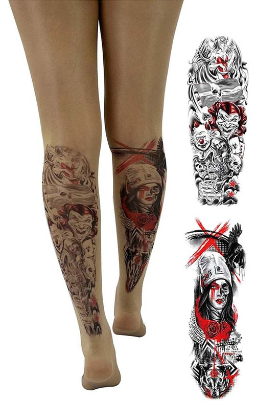 Pamela Mann Sheer Skull Print Black Tights