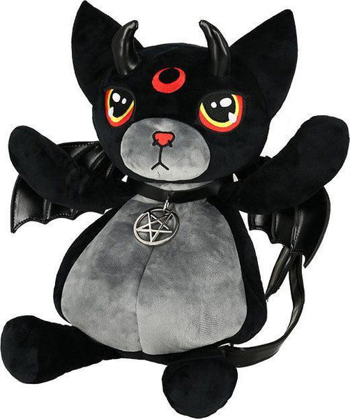 Restyle Green Eyed Cat Mascot Gothic Backpack with Demon Wings