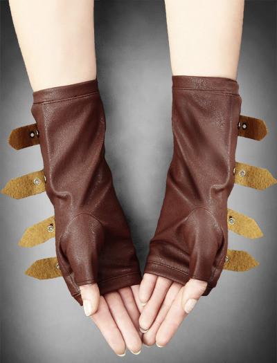 Restyle - Brown Strapped Buckles Arm Warmers - Buy Online Australia ...