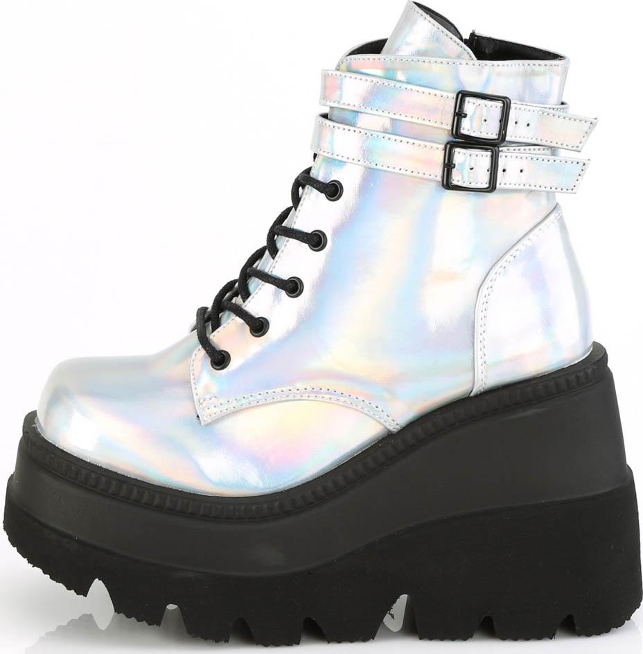 Demonia - SHAKER-52 Silver Holo Platform Boots - Buy Online Australia ...