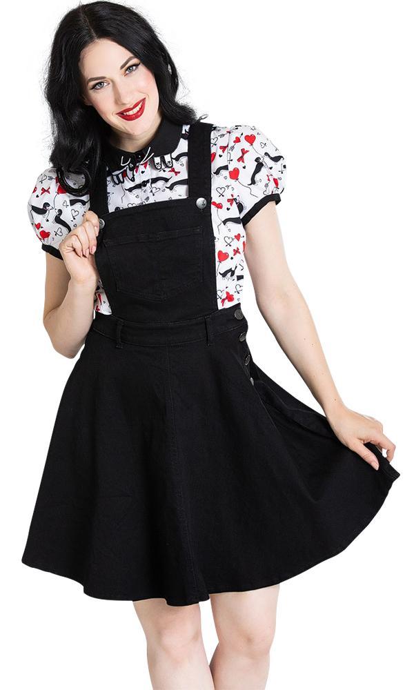 cheap black pinafore dress