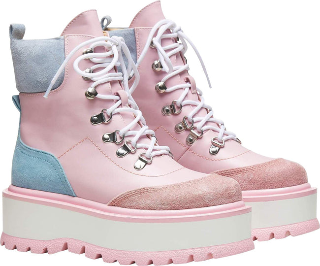 pink platform boots