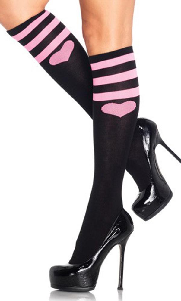 pink knee high athletic socks