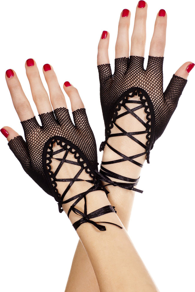 black lace fingerless gloves australia