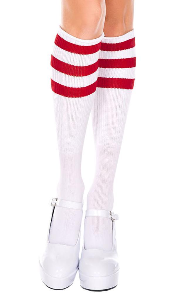 red knee high socks