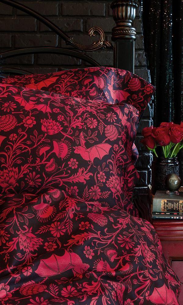 Sin In Linen Elysian Fields Black Red Twin Duvet Cover Buy