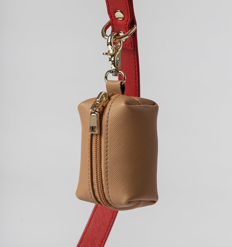 Mister Woof | Tan Leather Dog Treat Bag Holder | Modern Pet Accessory