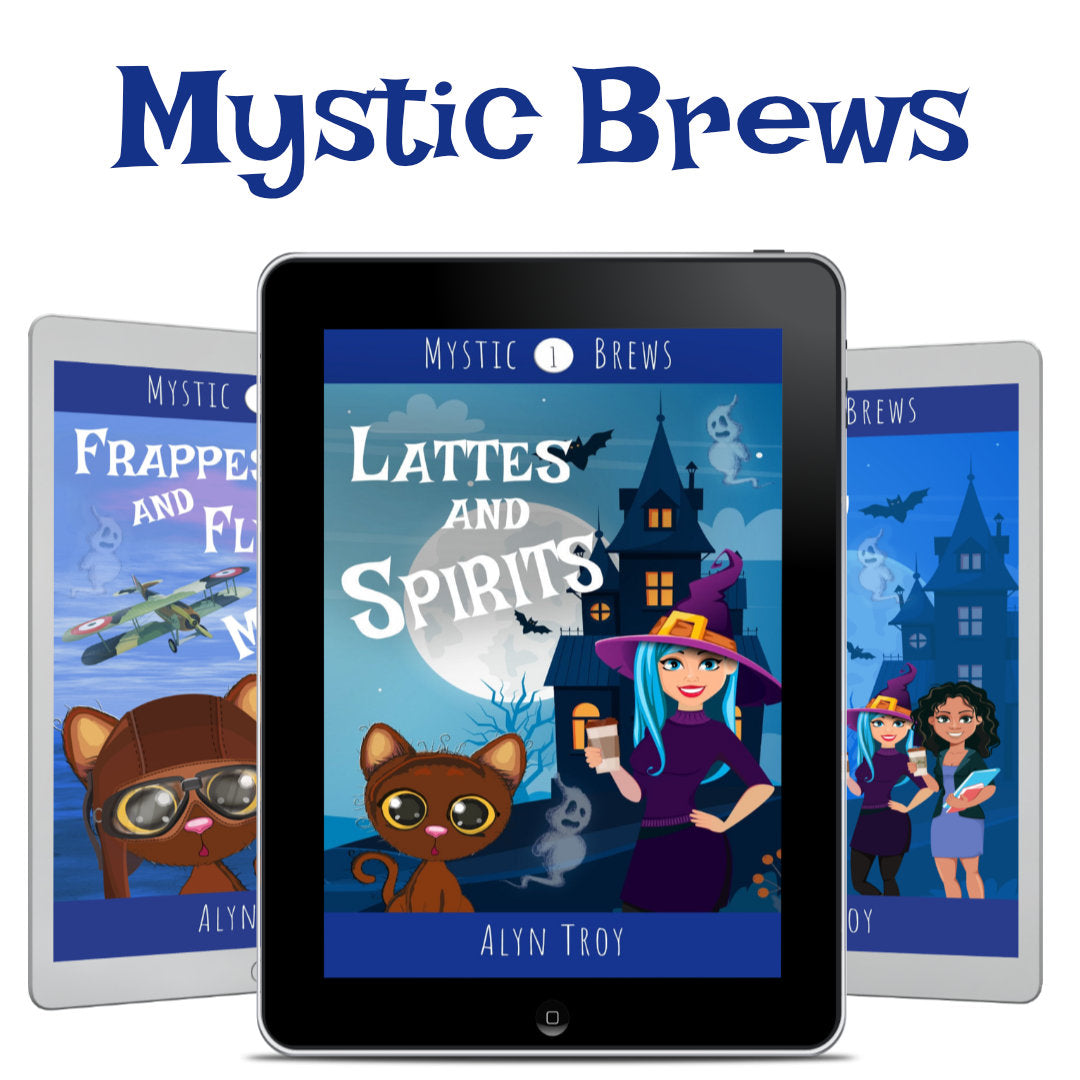 Mystic Brews ebook covers, cozy mystery in a Welsh Village