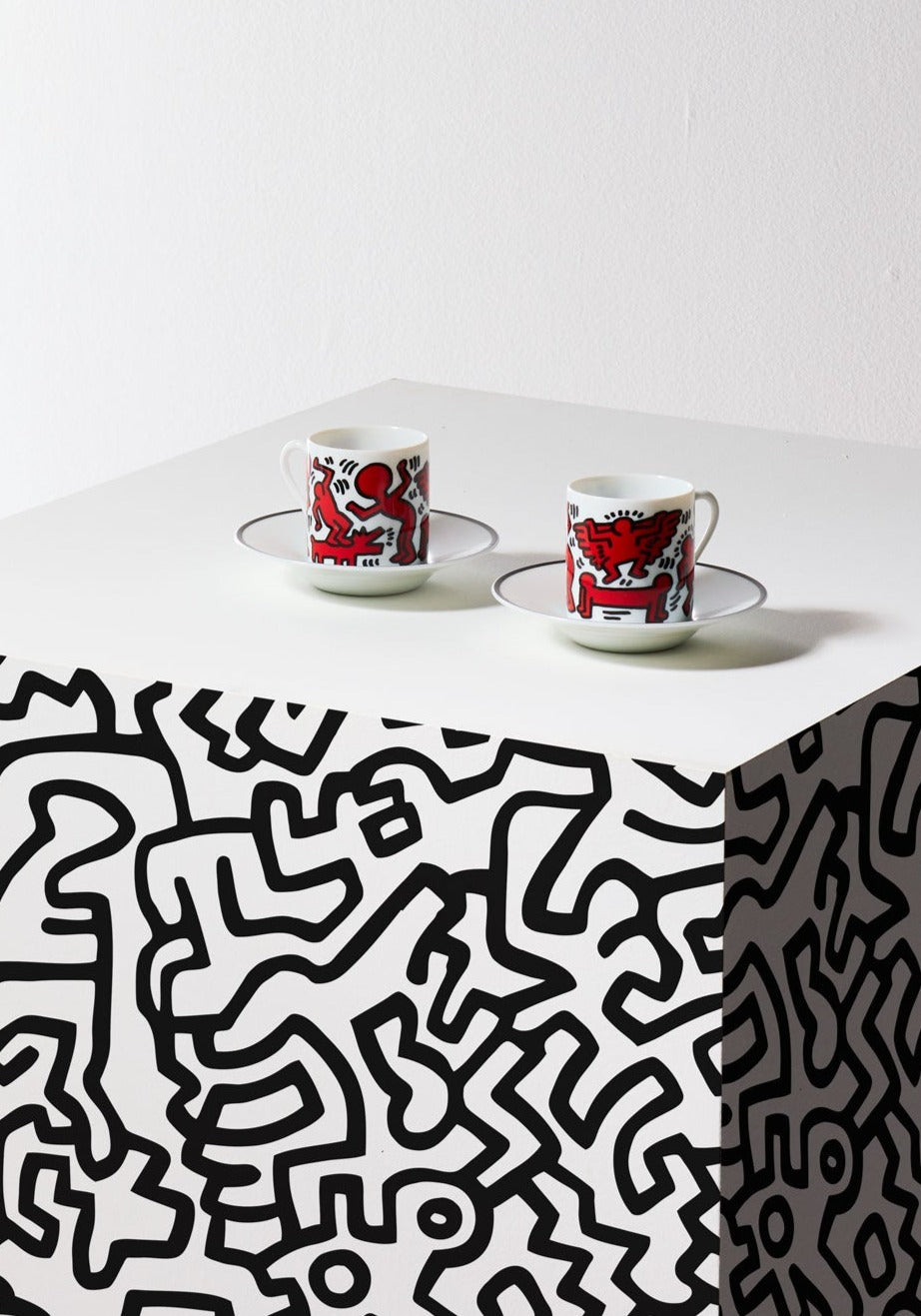 Keith Haring Red on White Limoges Porcelain Espresso Set - 240318_Walker-Art-Center_Keith-Haring0249