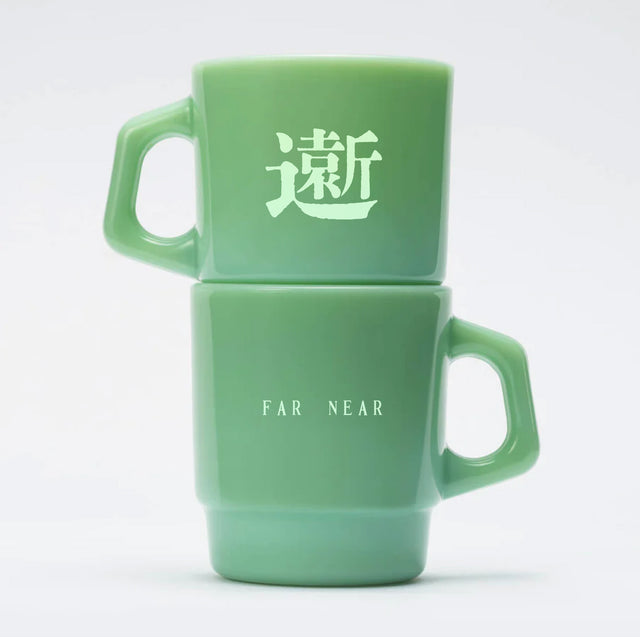 FAR-NEAR Milk Glass Mug - GreenMug