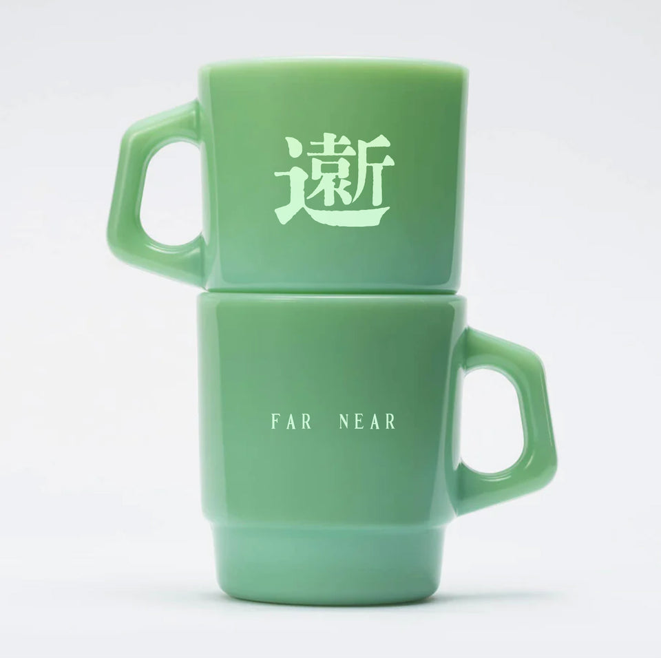 FAR-NEAR Milk Glass Mug - GreenMug