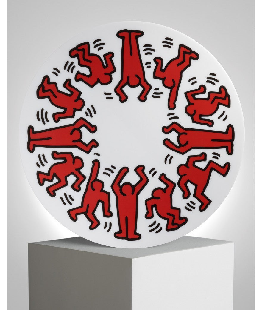 Keith Haring Red on White Limoges Porcelain Plate - keith-haring-assiette-en-porcelaine-red-on-white