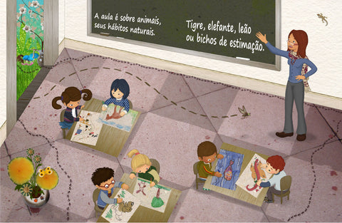 Ilustration by Petra Elster for Vi Um bicho genial la no fundo do quintal de Sylvia Roesch