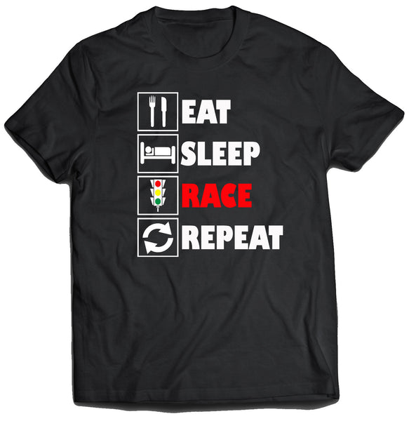 Eat Sleep Race Repeat Icons Shirt (Unisex)