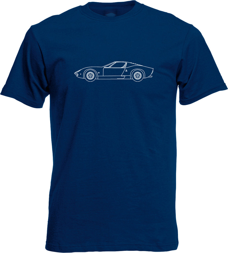 Lamborghini Miura Blueprint T-Shirt for Men – Supercar Shirts