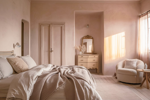 pale petal painted bedroom