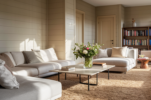 shaker beige color painted living room