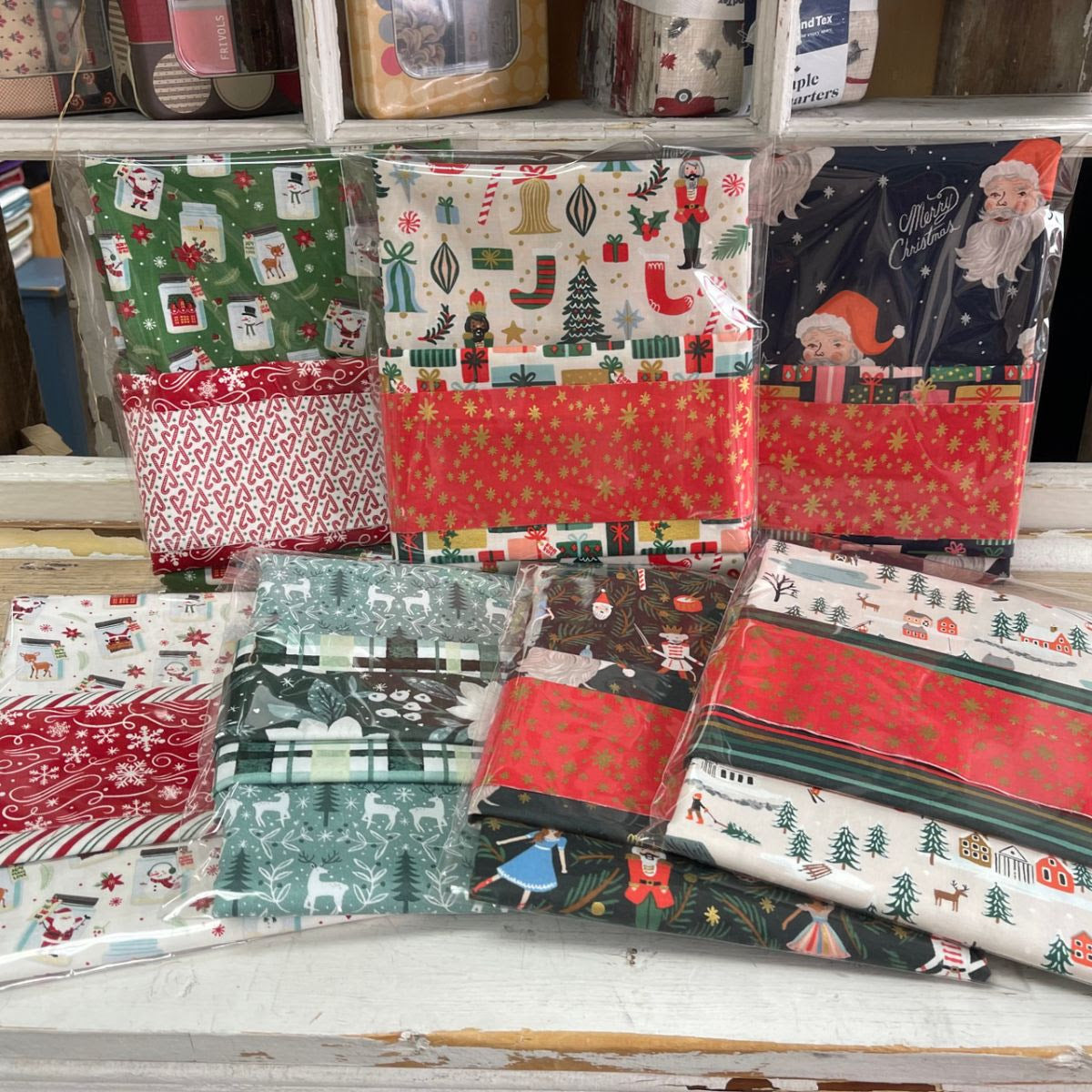 Christmas Pillowcase Kits - Curated by OOH. Pattern tutorial by Shabby Fabrics