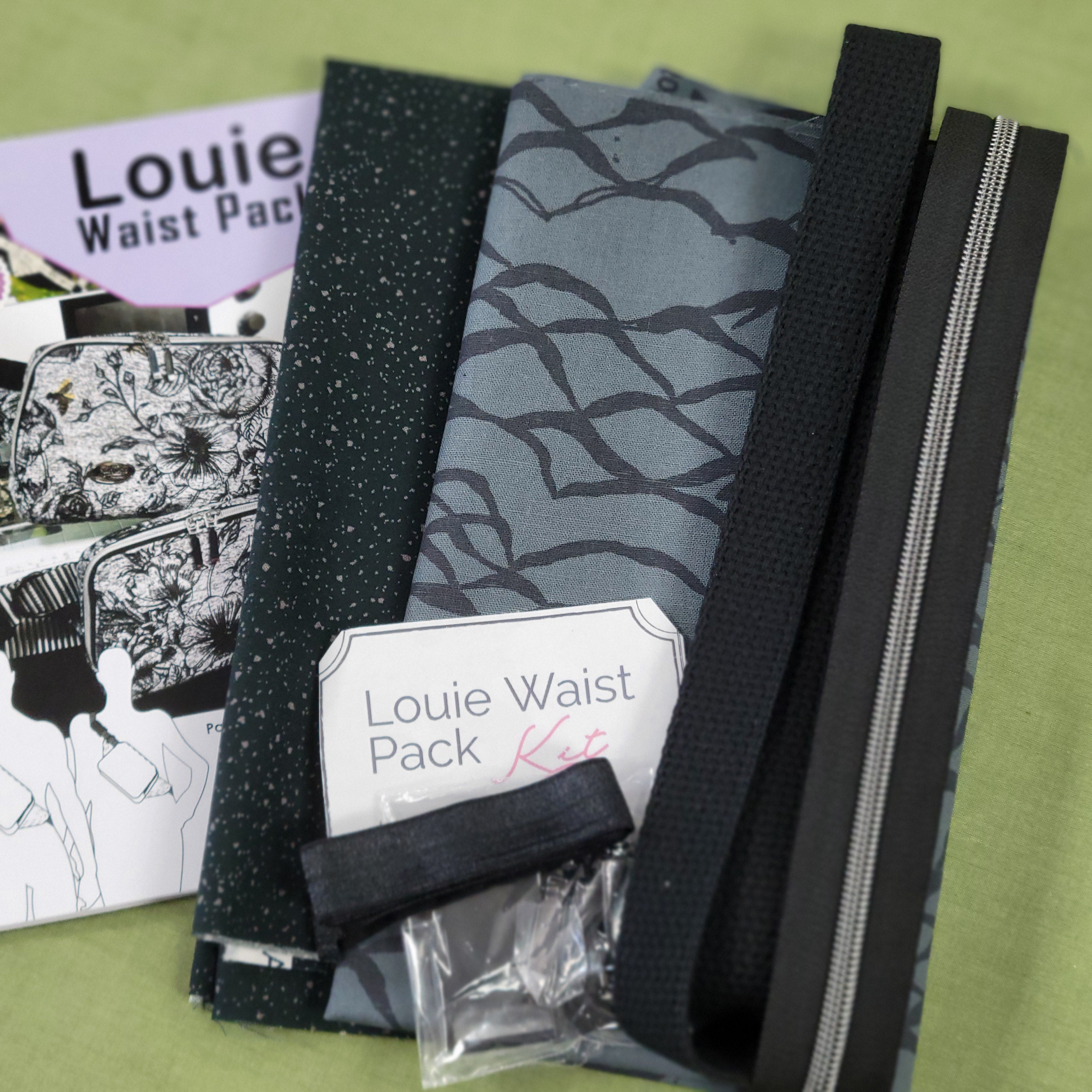 Louie Waist Pack (Pattern by Uh Oh Creations) in Black - Out of Hand Shop-Curated Bag Kits