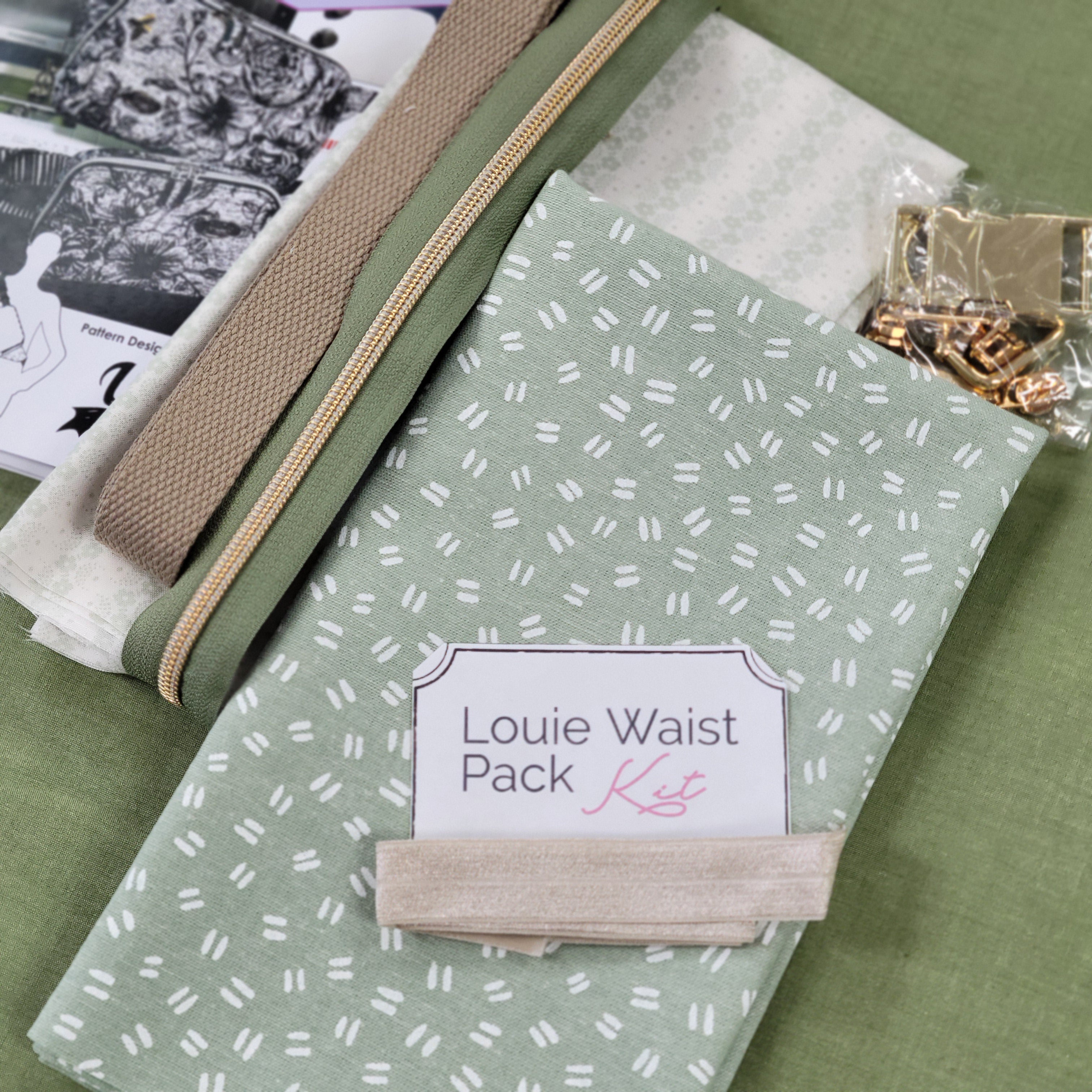 Louie Waist Pack (Pattern by Uh Oh Creations) in Mint - Out of Hand Shop-Curated Bag Kits